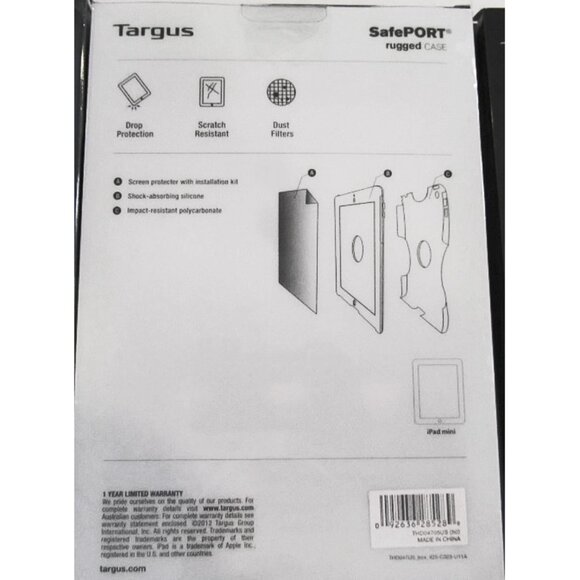 NEW Targus SafePORT Rugged Apple iPad Mini Case & Screen Protector! THD04705U - Picture 2 of 6
